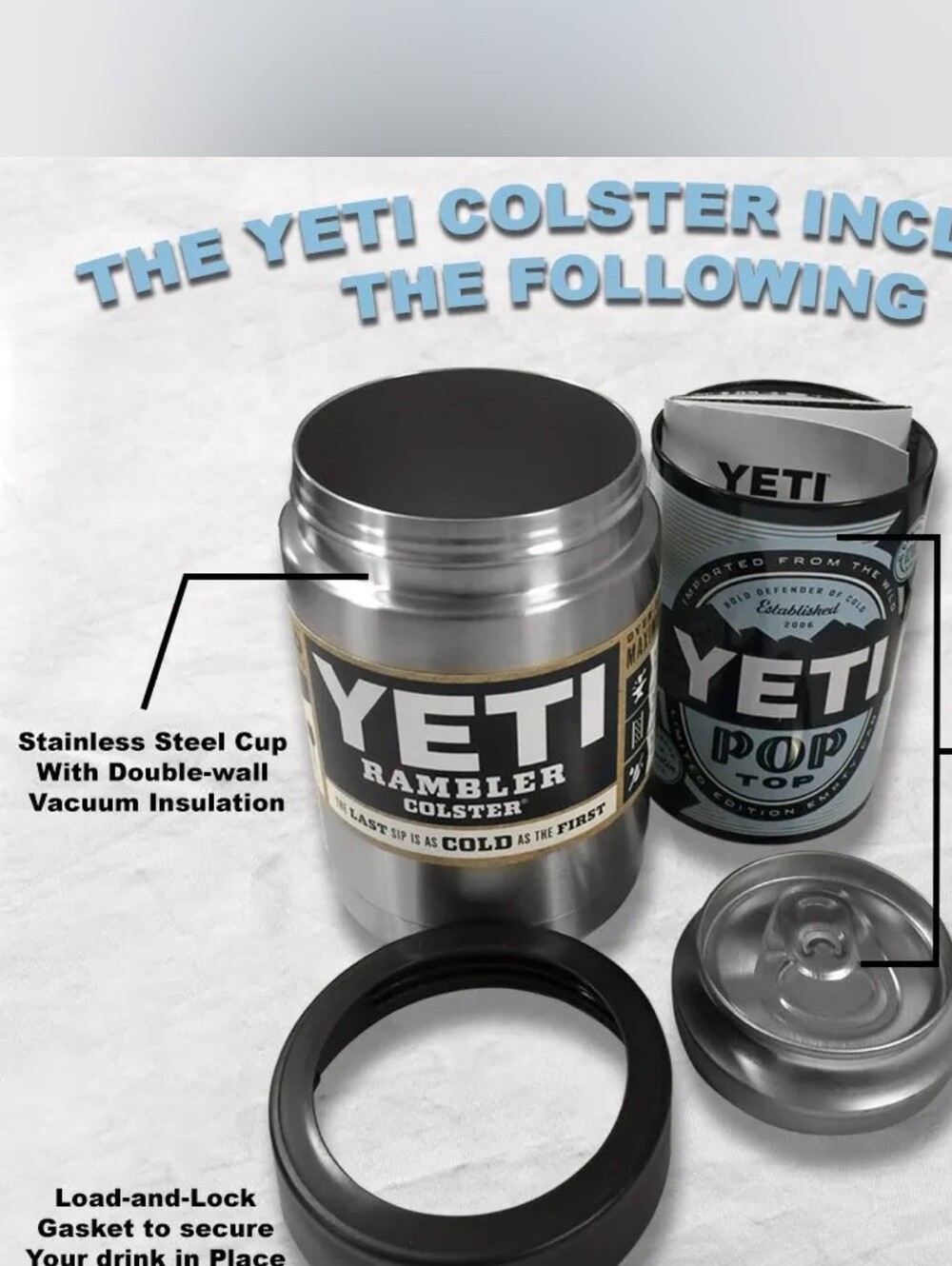 YETI Rambler POP TOP SHOOTER METAL FINISHED FOR SODA CANS 25794550